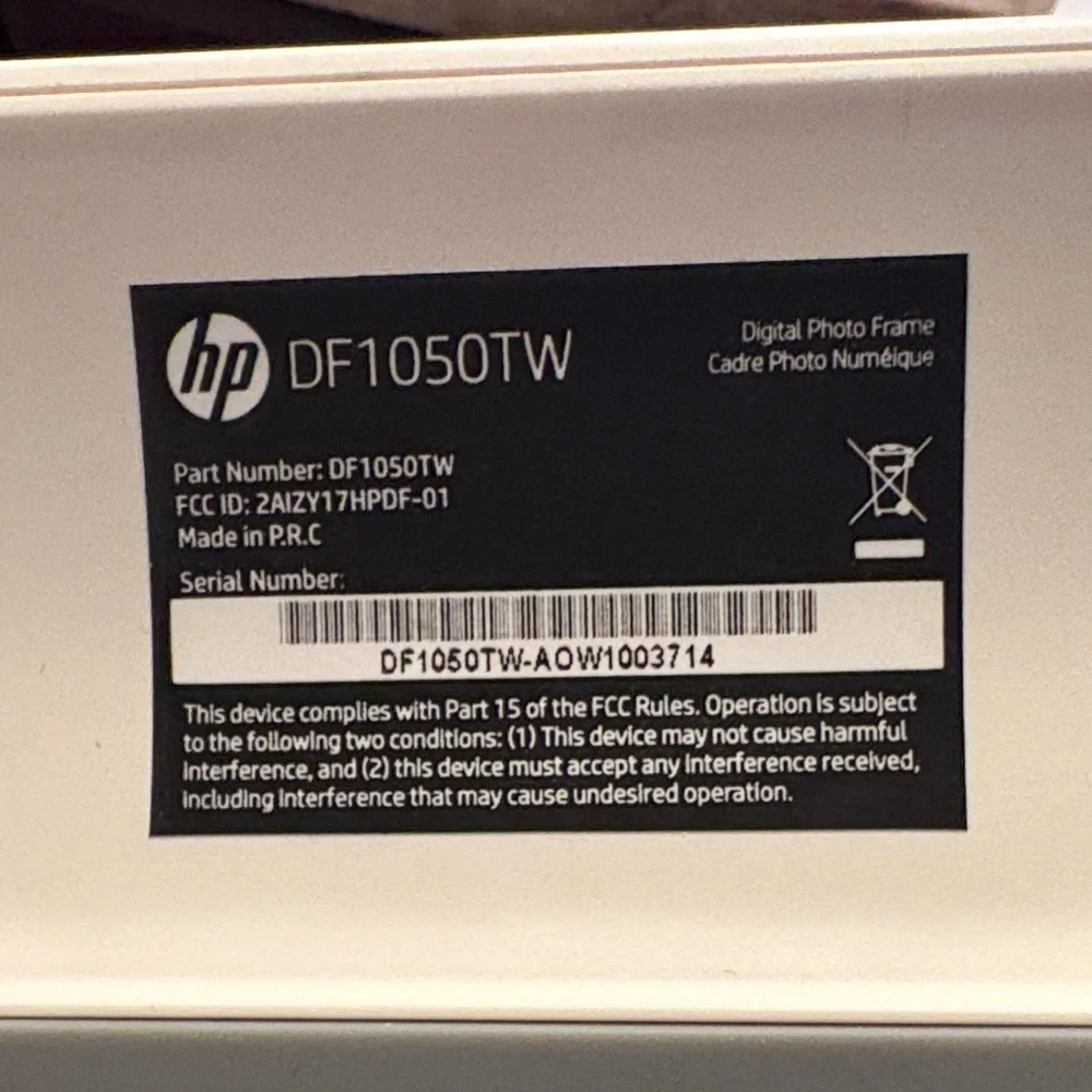 HP DF1050TW Digital Photo Frame 10.1”